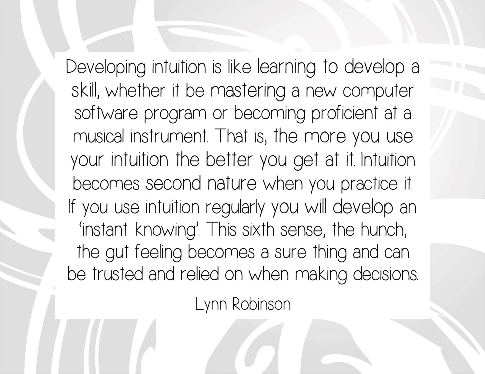 Developing Intuition is Like Learning to Develop
